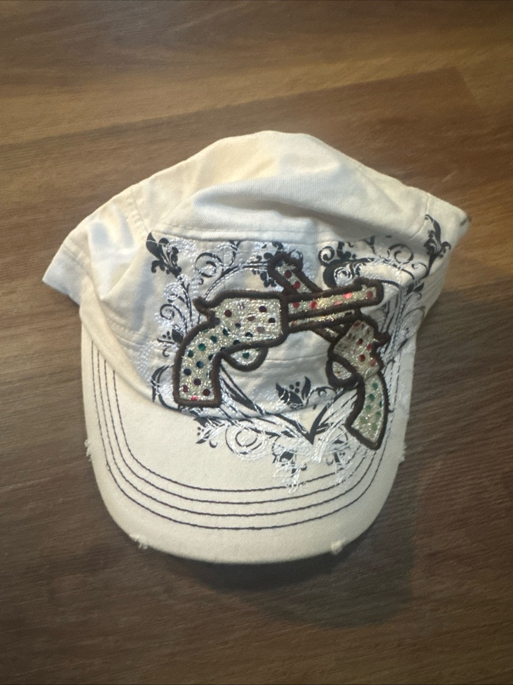 Pit Bull Rhinestone Glitter Adjustable Cadet Hat Adult One Size